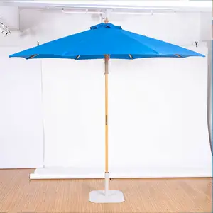 MIA High-end Outdoor Garden Parasol Wood Pole Bamboo ECO Friendly Outdoor Sunshade Umbrella for Swimming Pool