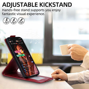 Étui de téléphone en cuir à <span class=keywords><strong>clapet</strong></span> supérieur et inférieur de qualité supérieure pour <span class=keywords><strong>Samsung</strong></span> S26, S25u, S23fe, avec porte-cartes, couleur unie - Product Image 6