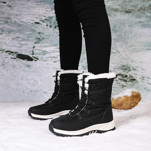 Latest Arrival <b>White</b> <b>Lady</b> Fur Snow <b>Boots</b> Women Polyester <b>Ankle</b> Bootie Cheap Price Sporty Shoes Anti-Slippery Outdoor Shoes - Product Image 2