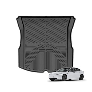 แผ่นรองพื้นรถยนต์ยี่ห้อ KQD สำหรับรถยนต์เทสล่า รุ่น 3  วัสดุ TPE สำหรับทุกสภาพอากาศ  แผ่นรองท้ายรถยนต์  อุปกรณ์เสริมสำหรับรถยนต์เทสล่า รุ่น 3 - Product Image 1