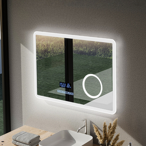 Tùy chỉnh kích thước vuông cảm ứng thông minh IP65 tắm gương defogging dẫn ánh sáng hình chữ nhật Magnifying gương với Bluetooth hiển thị - Product Image 1
