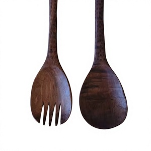 Acacia Wood Eco-Friendly Salad <b>Server</b> with Kitty Shape Handle Dishwasher Microwave & Oven Safe Kitchenware - Product Image 1