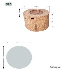 Mesa de fuego de gas para patio de estilo moderno, recién llegada, de metal y óxido de magnesio, color marrón, para vida moderna, con 2 años de garantía para exteriores, hoteles y parques. - Product Image 3