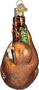 ชุดของตกแต่งต้นไม้คริสต์มาสแก้วรูปสลอธยิ้มแย้ม ดีไซน์สร้างสรรค์ งานฝีมือสไตล์โลกโบราณ ประดับด้วยดอกไม้สวยงาม ซีรีส์พืชพรรณสุดหรู พร้อมลวดลายการปีนป่ายบนภูเขา - Product Image 6