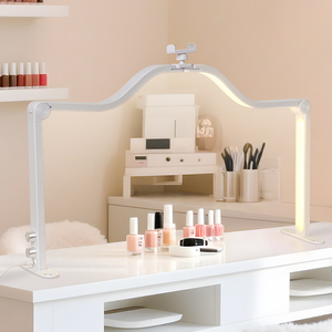 Lampe de bureau UV LED demi-lune diamantée, réglable et pliable, avec support pour téléphone, pour salon de manucure - Product Image 5