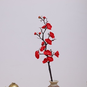 60cm de Tallos de Hierba de Pampas Roja Estilo Chino, Flores de Seda Hechas a Mano, Tacto Natural Real, Decoración para Pasteles de Cumpleaños y Acción de Gracias, Té - Product Image 6