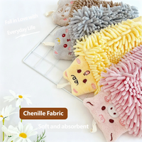 Super Absorbent Cute Animal Chenille Hand Towels Soft Quick Dry Hanging Chenille Towel for Kitchen and Bathroom