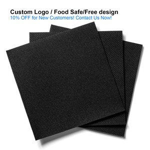 1Ply Wedding Luxurious Disposable <strong>Customized</strong> Printed Cocktail Disposable Black Tissue Paper <strong>Napkins</strong> Wedding - Product Image 2