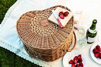 Panier de pique-nique en saule en forme de cœur, amour, Saint-Valentin # Ensemble de panier de pique-nique en osier d'art populaire pour la fête des mères, table à vin, décoration de vacances et cadeau