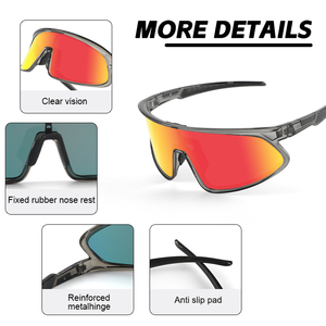 Chất Lượng Cao Thể Thao Kính Các Nhà Sản Xuất Thanh Niên Phong Cách Ống Kính Màu Đỏ Windproof Side Cricket Kính Mát Cho Nam Giới - Product Image 6