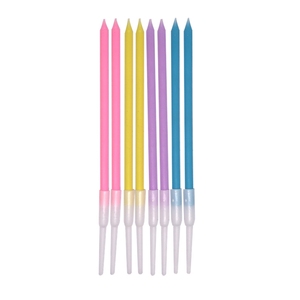 Atacado Novo Longo Colorido Luz Bolo Espiral Vela De Aniversário Smokeless Fino Cupcake Cera De Abelha Bolo De Aniversário Velas para Crianças - Product Image 6