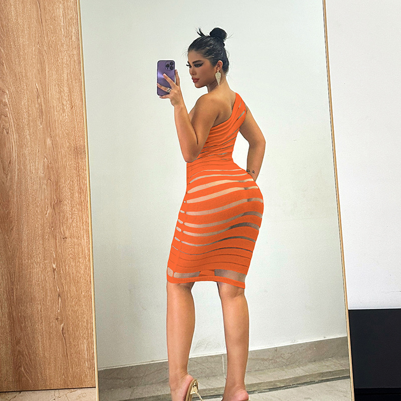 Summer Women Striped See Through Sleeveless Knitted Patchwork Dress|  Alibaba.com