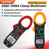 1000A AC DC Tang Ampere True RMS Multimeter Digital Rentang Otomatis NCV Penguji Tegangan Suhu Kapasitansi Hambatan