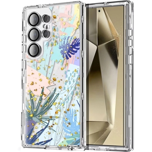 Étui <span class=keywords><strong>de</strong></span> téléphone robuste à trois couches avec design en feuille d'or pour S24 S25 Ultra S26 Ultra, protection 3 en 1 à 360 degrés, fundas - Product Image 4