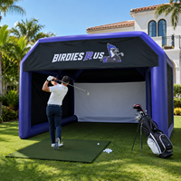Tente de simulateur de golf gonflable avec marquage personnalisé, cabine de pratique de golf commerciale portable pour événements intérieurs et extérieurs