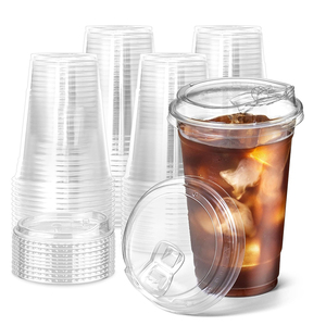 Custom Logo Print 12 Oz Pet Cup Bubble Tea Boba Drink Cup Disposable Plastic Cups With Lids