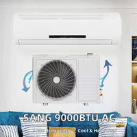 Climatiseur mural split 9000 BTU avec compresseur GMCC, réfrigérant R32, refroidissement et chauffage pour maison et garage
