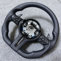 Setir Kulit Asli Model M3 Flat Bottom untuk BMW Seri 3 F30 Seri 4 F32 Seri 1 F20 F34 375mm