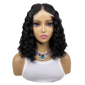 Wholesale <b>Human</b> Hair <b>Wig</b> Water Curl 100% 4x4 Lace <b>Wig</b> - Product Image 1