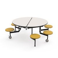 Table de cantine mobile pliable contemporaine en bois pour lycée, 8 places, chaises durables pour restaurant scolaire, hôtel, hôpital