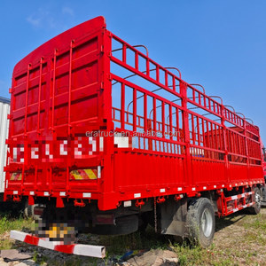 Camión <span class=keywords><strong>de</strong></span> Carga con Plataforma JAC K5 6X2 Rojo Usado, 270-300HP Diésel Euro2, Camión con Barandas para Transporte <span class=keywords><strong>de</strong></span> Ganado, Frutas, Verduras y Logística - Product Image 4