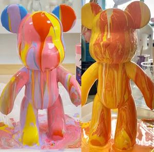 Toptan vinil ayı şekil DIY Graffiti heykeli sıvı ayı kiti sevimli beyaz sıvı ayı modeli boyama oyuncaklar çocuklar ve yetişkinler için - Product Image 4