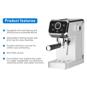 Máquina de Café Espresso y Cappuccino 3 en 1 con Botones Programables, Cuerpo de Acero Inoxidable, Capacidad de Agua de 1.3L, Alto Rendimiento para el Hogar - Product Image 6