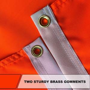 Bendera keselamatan oranye 12x18 inci, bendera keselamatan tugas berat ATV dengan 2 gromet kuningan, bendera sepeda visibilitas tinggi spanduk oranye - Product Image 5