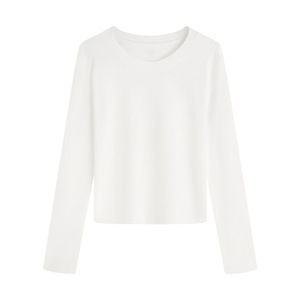 Manufacturer Skin Friendly Soft <strong>Women's</strong> Cotton <strong>T</strong>-<strong>shirts</strong> <strong>Stretch</strong> Spandex Regular Crop Plain Baby Tee Yoga Outdoor <strong>t</strong> <strong>Shirt</strong> <strong>Women</strong> - Product Image 5