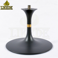 Base de chaise Tulip en acier avec revêtement noir, pièces de quincaillerie métallique à fond rond