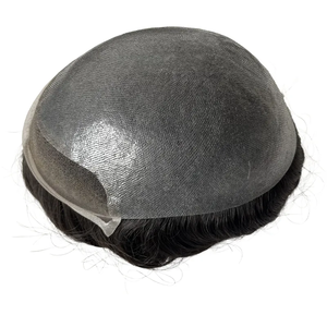 วิกผม toupee ผิวบางพิเศษสำหรับผู้ชายระบบผมเทียมอินเดียเรมีธรรมชาติผมเส้นผมผู้ชายวิกท็อปเปอร์ - Product Image 3