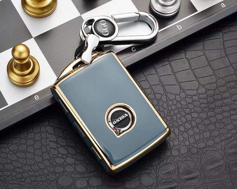 クロームメッキ亜鉛合金製キーケース キー変更対応 Volvo S60 S90 XC40 XC60 XC90 車のキーカバーケース 亜鉛合金車のキーケースキーレスカバーキーシェルカーアクセサリーボルボ XC60 XC90 XC40 S90 S