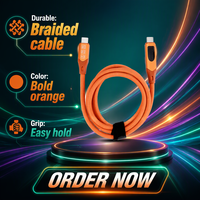 Kabel USB4 Gen4 Dual-Head Type-C Fungsional Penuh, Kompatibel untuk Pengisian Daya, Transfer Data, Transmisi Video, Smartphone Gaming