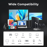 Câbles audio auxiliaires UNIEAN en gros 3,5 mm vers Type-C, câbles USB-A mâle vers audio 3,5 mm femelle pour microphone, compatibles iPhone et Android