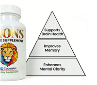 Capsules de complément alimentaire Lion's Mane |   Complément alimentaire pour adultes pour le bien-être cognitif et le soutien de la mémoire |   Formule Nootropique Naturelle