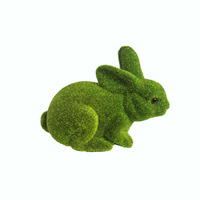 Ornements de lapins en herbe artificielle réaliste pour la décoration festive de la maison et des jardins