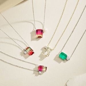 Collier pendentif alphabet 26 lettres en argent sterling avec zircone 5A et cristal violet dégradé, bijoux fins pour femmes Dylam - Product Image 6