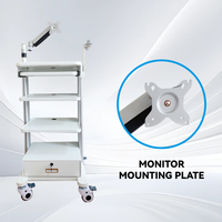 Chariot d'endoscopie médicale mobile personnalisable, directement de l'usine, avec 3 plateaux et tiroir verrouillable, pour hôpital ou clinique
