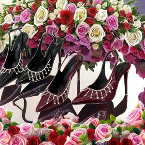 Sandalias de tacón fino de 11 cm con punta, correa al tobillo y hebilla, de charol, con flecos de pedrería, para primavera/verano, bodas y damas de honor. - Product Image 2