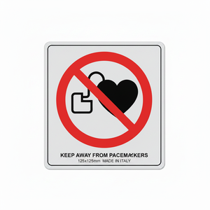 Tenere Lontano dai Pacemaker, Alluminio 125x125mm, Made in Italy - Product Image 2