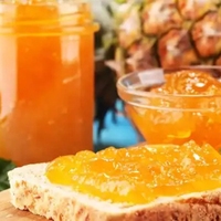 Confiture de fruits mélangés de qualité export, saveur tropicale (ananas, orange, citron, banane), avec morceaux de fruits véritables, pour petit-déjeuner, bouteille en vrac 450g