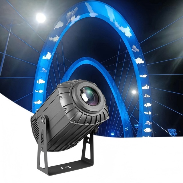 300W LED Advertising Lights Architectural Gobo Projector with IP65 Rating 11-46 Zoom Interchangeable Glass Gobos