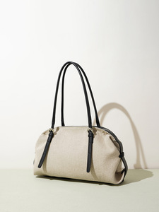 Bolso de Mano de Lino con Cierre para Mujer, Diseño de Alta Gama, Minimalista y de Gran Capacidad, Bolso de Hombro - Product Image 2