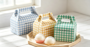 Handle pastry <b>boxes</b> made of thickened <b>white</b> cardboard with color printing die cutting and folding forming sturdy box with handle - Product Image 2