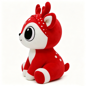 Peluche de ciervo rojo personalizado, peluche de cervatillo manchado, peluche de reno de dibujos animados, muñeco suave de ciervo sika - Product Image 1