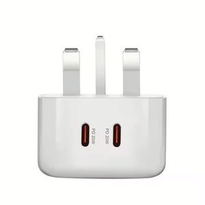 PD Charger Block UK Socket Dual Type <b>C</b> Charger 20W 40W Phone Charger <b>USB</b>-<b>C</b> Power Adapter for Mobile Phone - Product Image 2