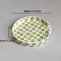 Ensemble de plateaux en nacre naturelle à motif vert, plateau de rangement luxueux fait main avec fonction de rangement de bureau intégrée