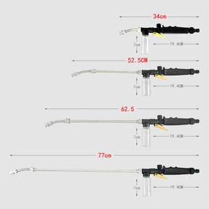 Pistolet à eau en acier inoxydable à long manche, 77 cm, pulvérisateur haute pression réglable pour le nettoyage - Product Image 1