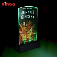 Support de menu de table en acrylique LED personnalisé NIHAO pour restaurant et hôtel en intérieur