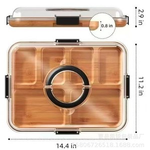 Bandeja de servir de madera Kai Rui con tapa transparente, asa portátil, multifuncional para uso en el hogar y al aire libre. - Product Image 5